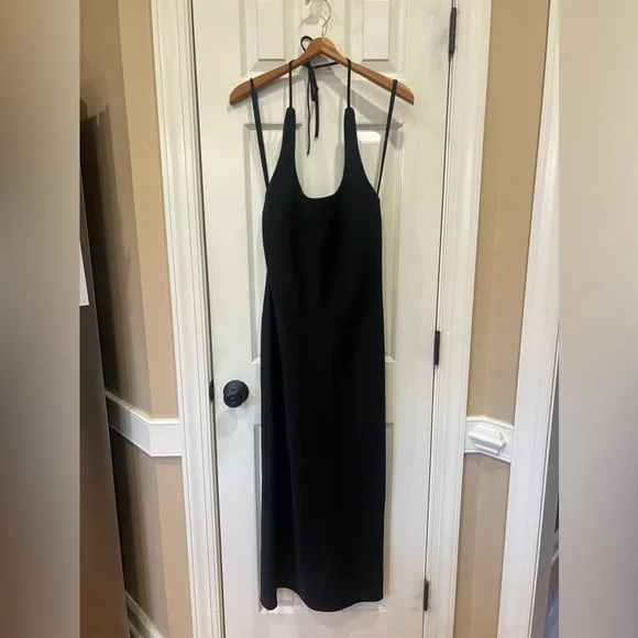 Georgia Alice Long Black Halter Dress Sofia Halter Dress Black NWT -  threedaughtersproperties.com